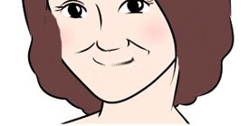 ヘアースタイルでたるみをカバー